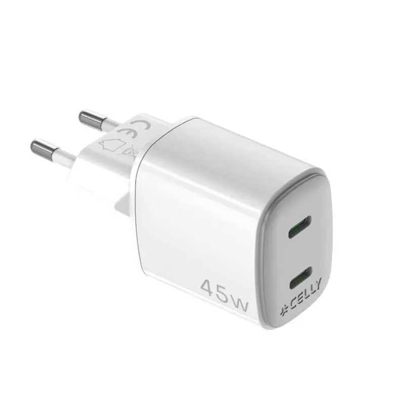 Celly Cargador Gan 2 USBC 45w WH Celly Cargador Gan 2 USBC 45w WH
