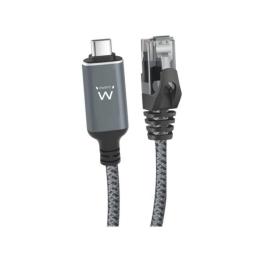 EWENT Cable USB-C 3.1 A RJ45 CAT6 FTP, 1Gbps, 1,5m