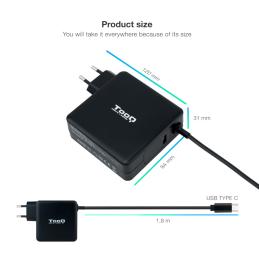 Tooq Cargador portátil conector USB-C 90W Tooq Cargador portátil conector USB-C 90W