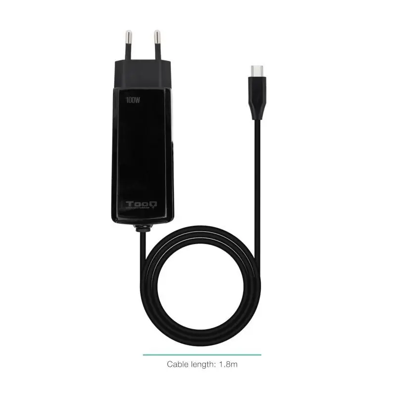 Tooq Cargador portátil GAN USB-C PD 100W Cúbico