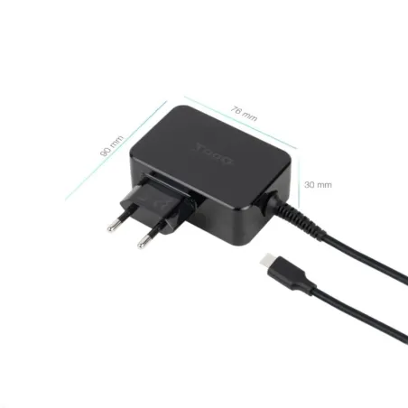 Tooq Cargador portátil GAN USB-C PD 45W Negro