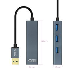 Nanocable Hub USB 3.0 4 x USB 3.0 10cm. Gris Nanocable Hub USB 3.0 4 x USB 3.0 10cm. Gris
