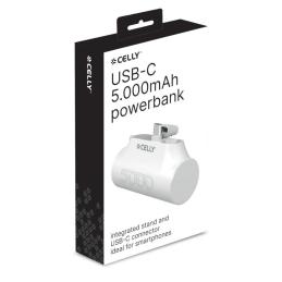 Celly Powerbank Compacta Usb-C 5000 mAh Blanca