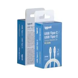 iggual Cable USB-C/USB-C 100 cm blanco Q3.0 3A iggual Cable USB-C/USB-C 100 cm blanco Q3.0 3A
