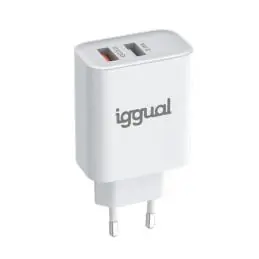 iggual Cargador doble 2xUSB carga rápida QC3.0 30W iggual Cargador doble 2xUSB carga rápida QC3.0 30W