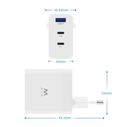 EWENT Cargador carga rapido 65w usb-c y usb-a EWENT Cargador carga rapido 65w usb-c y usb-a