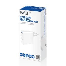 EWENT Cargador carga rapido 65w usb-c y usb-a EWENT Cargador carga rapido 65w usb-c y usb-a