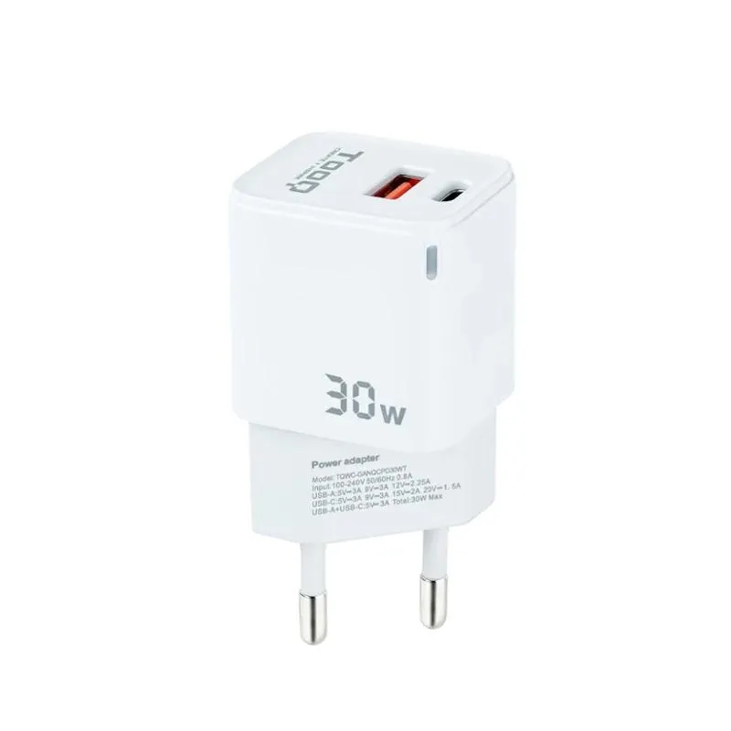TOOQ Cargador pared GAN USB-C/USB-A 30W TOOQ Cargador pared GAN USB-C/USB-A 30W