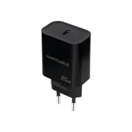 Nanocable Cargador pared USB-C PD 20W Negro