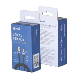 iggual Cable USB-A a tipo C 3A 100 cm trenzado LED