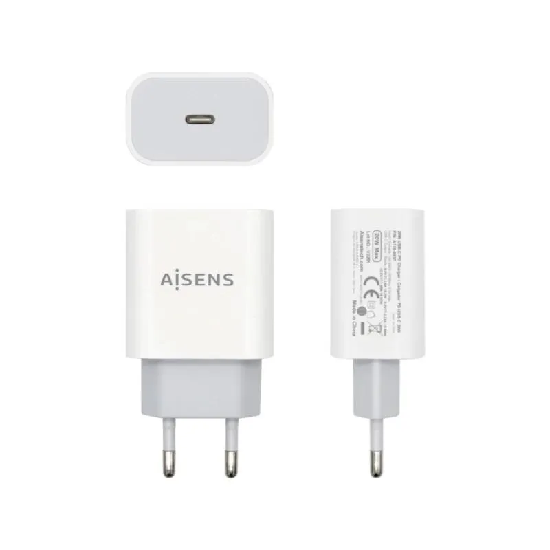 Aisens Cargador 20W USB-C PD3.0 1xUSB-C Blanco Aisens Cargador 20W USB-C PD3.0 1xUSB-C Blanco