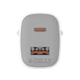 Celly Cargador Gan 1USB 1USBC 35w WH Celly Cargador Gan 1USB 1USBC 35w WH