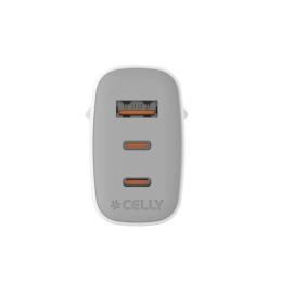 Celly Cargador Gan 1Usb 2Usb-C 65w WH Celly Cargador Gan 1Usb 2Usb-C 65w WH
