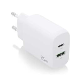 Aisens Cargador USB-C PD3.0 USB-A QC3.0 25W Blanco