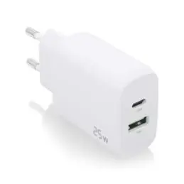 Aisens Cargador USB-C PD3.0 USB-A QC3.0 25W Blanco