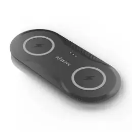 Aisens Cargador Inalámbrico USBC 15W 2 en 1 Negro