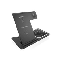 Aisens Cargador Inalámbrico USBC 15W 3 en 1 compac