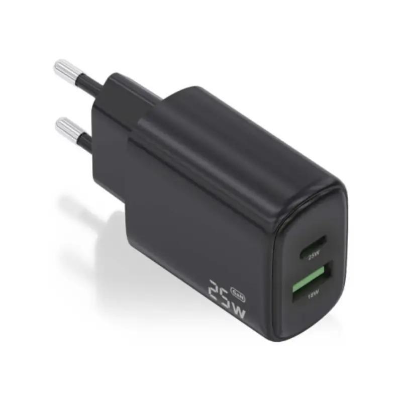 Aisens Cargador GaN 25W USB-C PD 3.0 USB-A QC3.0