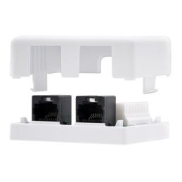 Nanocable Roseta Superficie CAT.6 UTP 2Tomas Blanc Nanocable Roseta Superficie CAT.6 UTP 2Tomas Blanc