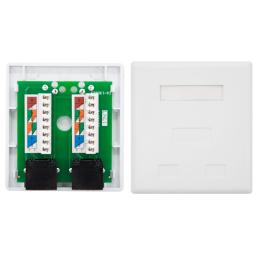 Nanocable Roseta Superficie CAT.6 UTP 2Tomas Blanc Nanocable Roseta Superficie CAT.6 UTP 2Tomas Blanc