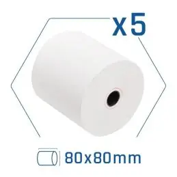 iggual Pack 5 rollos papel térmico sin BPA 80X80mm iggual Pack 5 rollos papel térmico sin BPA 80X80mm
