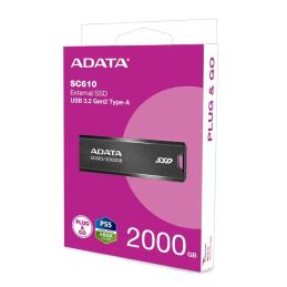 ADATA SC610 SSD Externo 2TB USB 3.2 Gen2 Negro ADATA SC610 SSD Externo 2TB USB 3.2 Gen2 Negro