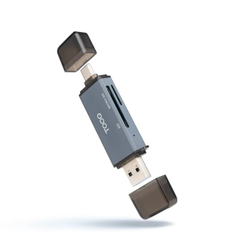 Tooq TQR-3001G Lector USB3.0 (USB-C+USB-A) SD/TF