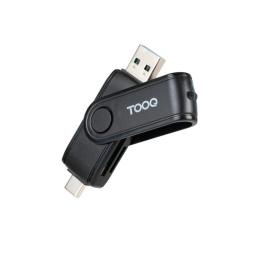 Tooq TQR-3003B Lector USB-C 2.0+USB-A 3.0 SD/TF