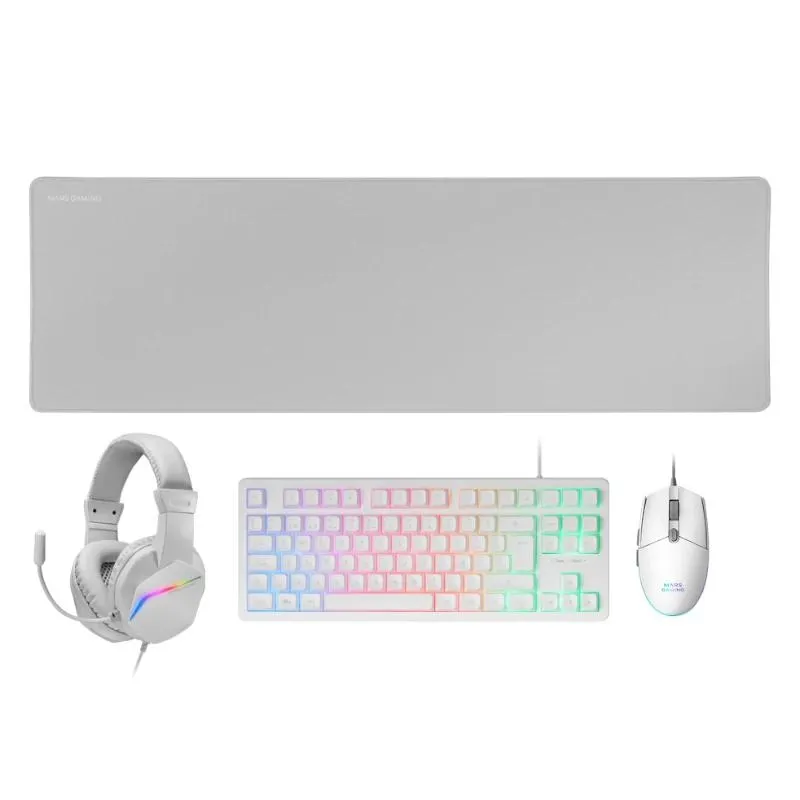 Mars Gaming Combo Gaming MCP-RGB3W 4 en 1 Blanco