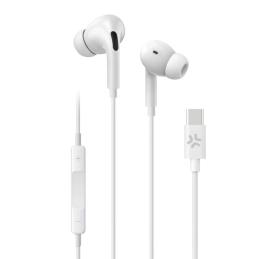 Celly Auriculares cable Usb-C Blanco
