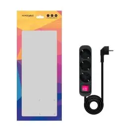 Nanocable Regleta 3 Tomas Interruptor Negro Nanocable Regleta 3 Tomas Interruptor Negro