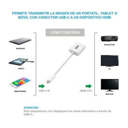 Nanocable Conversor USB-C A HDMI 4K, 15 cm Nanocable Conversor USB-C A HDMI 4K, 15 cm