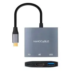 Nanocable Conversor USB-C a HDMI/USB3.0/PD 15 cm Nanocable Conversor USB-C a HDMI/USB3.0/PD 15 cm
