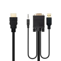 Nanocable Conversor HDMI a VGA-Jack-UBS, 1.8 m Nanocable Conversor HDMI a VGA-Jack-UBS, 1.8 m