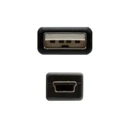 Nanocable Cable USB 2.0, A/M-Mini B/M, negro, 0.5m Nanocable Cable USB 2.0, A/M-Mini B/M, negro, 0.5m