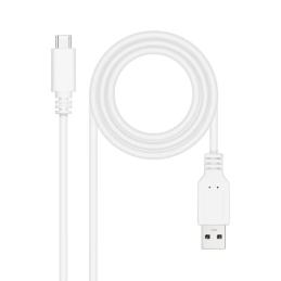 Nanocable Cable USB 2.0 3A USB-C-M/M 0.5M Blanco