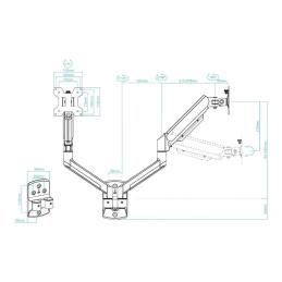 Tooq Soporte Pared LP1434TNR-B 2 brazo 13-34 Negro