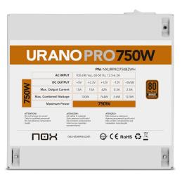 NOX Fuente ATX Urano PRO 750W Bronze Blanco NOX Fuente ATX Urano PRO 750W Bronze Blanco