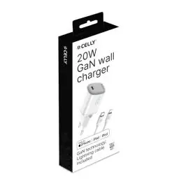 Celly Cargador Gan 1C 20w+ C A Light + Cable