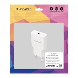 Nanocable Cargador 2xUSB-C/PD 25W Blanco