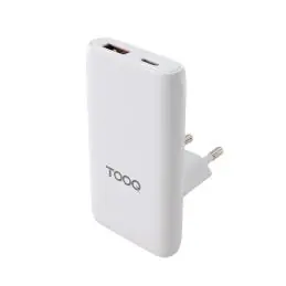 Tooq Cargador pared GAN USB-C/PD + USB-A/QC 65W