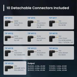 EWENT Cargador Auto. Univer Notebook 65W 10 Puntas EWENT Cargador Auto. Univer Notebook 65W 10 Puntas