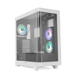 NOX Semitorre HUMMER ETHER Cristal Curvo Negro&Bla