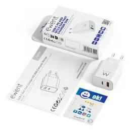 EWENT EW1318 Cargador rápido USB-C PD 20W USB-A QC