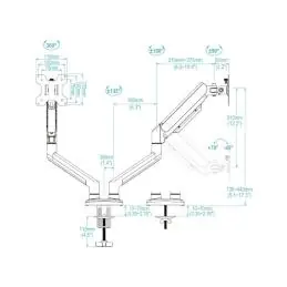 Tooq Soporte mesa DB1334TNR-W 2 brazo 13-34 Blanco Tooq Soporte mesa DB1334TNR-W 2 brazo 13-34 Blanco