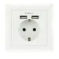 Nanocable Base de enchufe pared schuko+2USB 2.4A Nanocable Base de enchufe pared schuko+2USB 2.4A