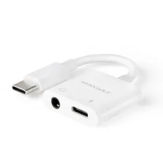 Nanocable Adaptador USB-C a Jack+USB-C/H PD 60W