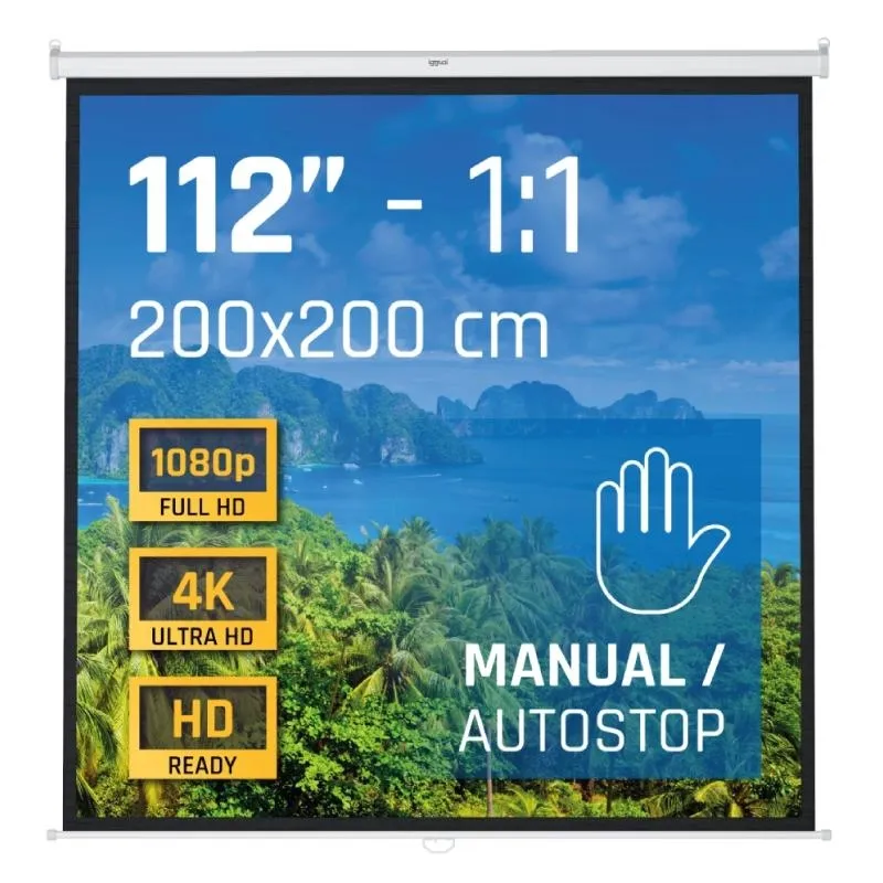 iggual Pantalla manual 1:1 112" 200x200 cm