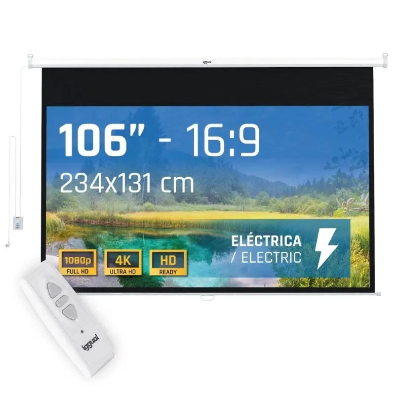 iggual Pantalla eléctrica 16:9 106" 234x131 cm iggual Pantalla eléctrica 16:9 106" 234x131 cm