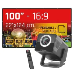 iggual Pack proyector 4K + lona proyección120"